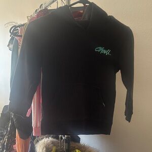 O'Neill Black Crewneck Hoodie with Teal Logo